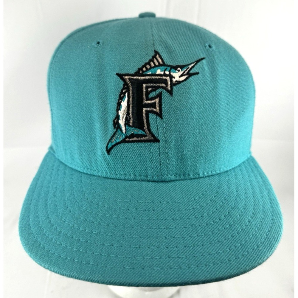 100% Wool Florida Marlins New Era Fitted 7 1/8 Diamond Collection Hat Cap 59/50